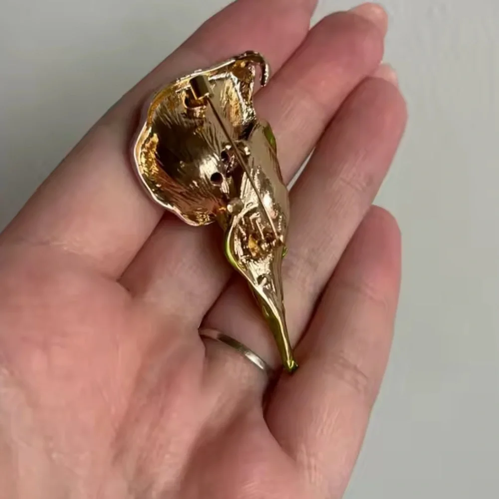 Pink Calla Lily Floral Brooch